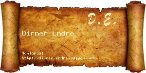 Dirner Endre névjegykártya